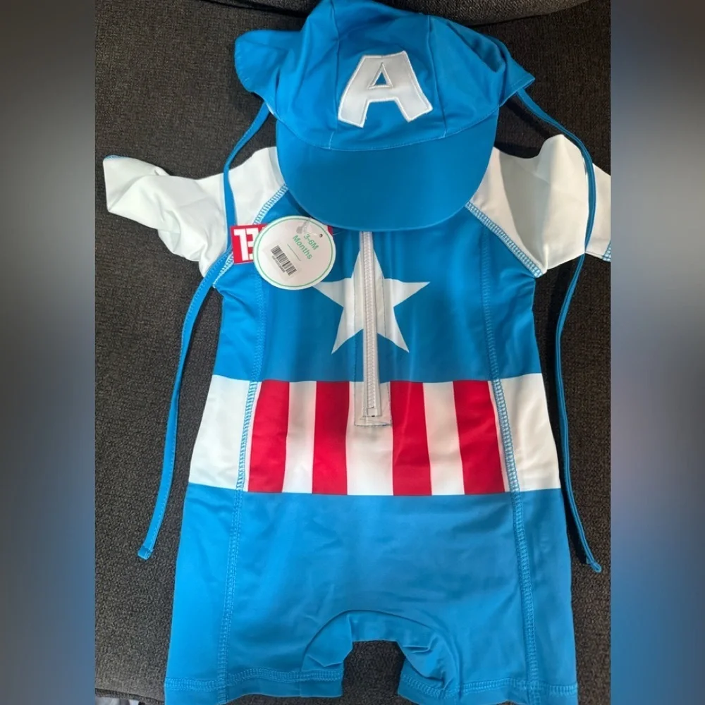 MARVEL Cuddle club captain America Superhero swimwear size 3-6M